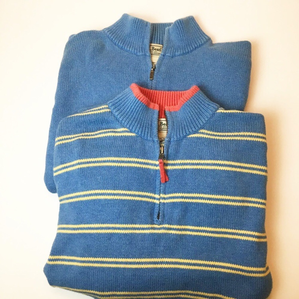 VTG 80’s LL Bean Women’s Large Cotton Knit Pullover Sweaters Pastel Preppy RARE